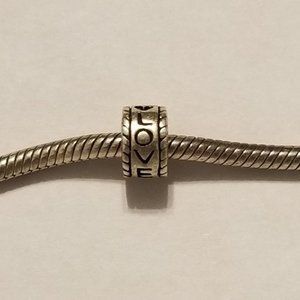 Sterling silver love charm